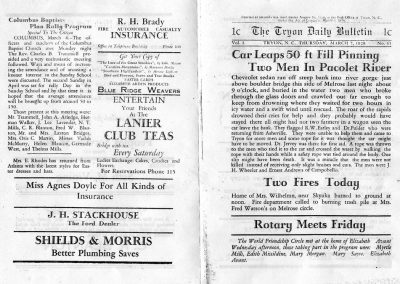 Tryon Daily Bulletin. 7 March 1929 issue back